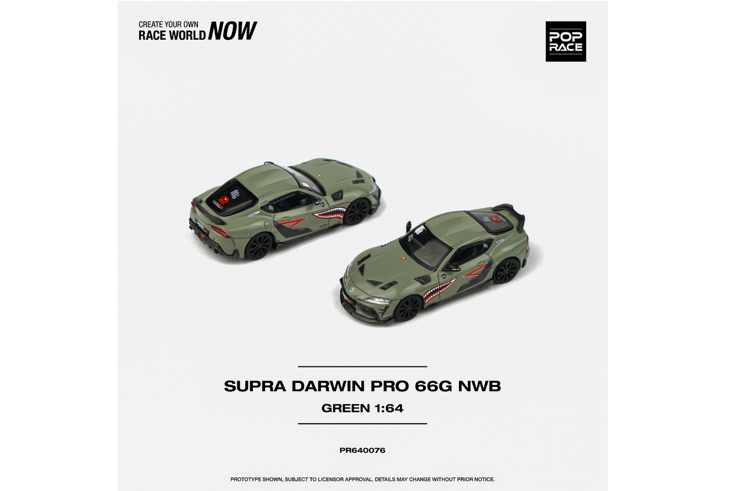 Pop Race 1/64 Toyota Supra (A90) Darwin Pro 66G NWB in Green