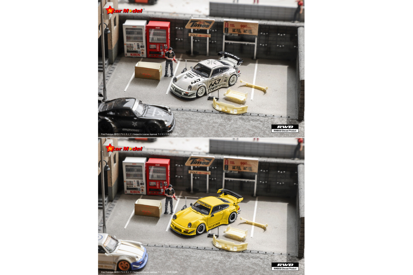 Star Model 1/64 Porsche 911 RWB 930 GT Wing