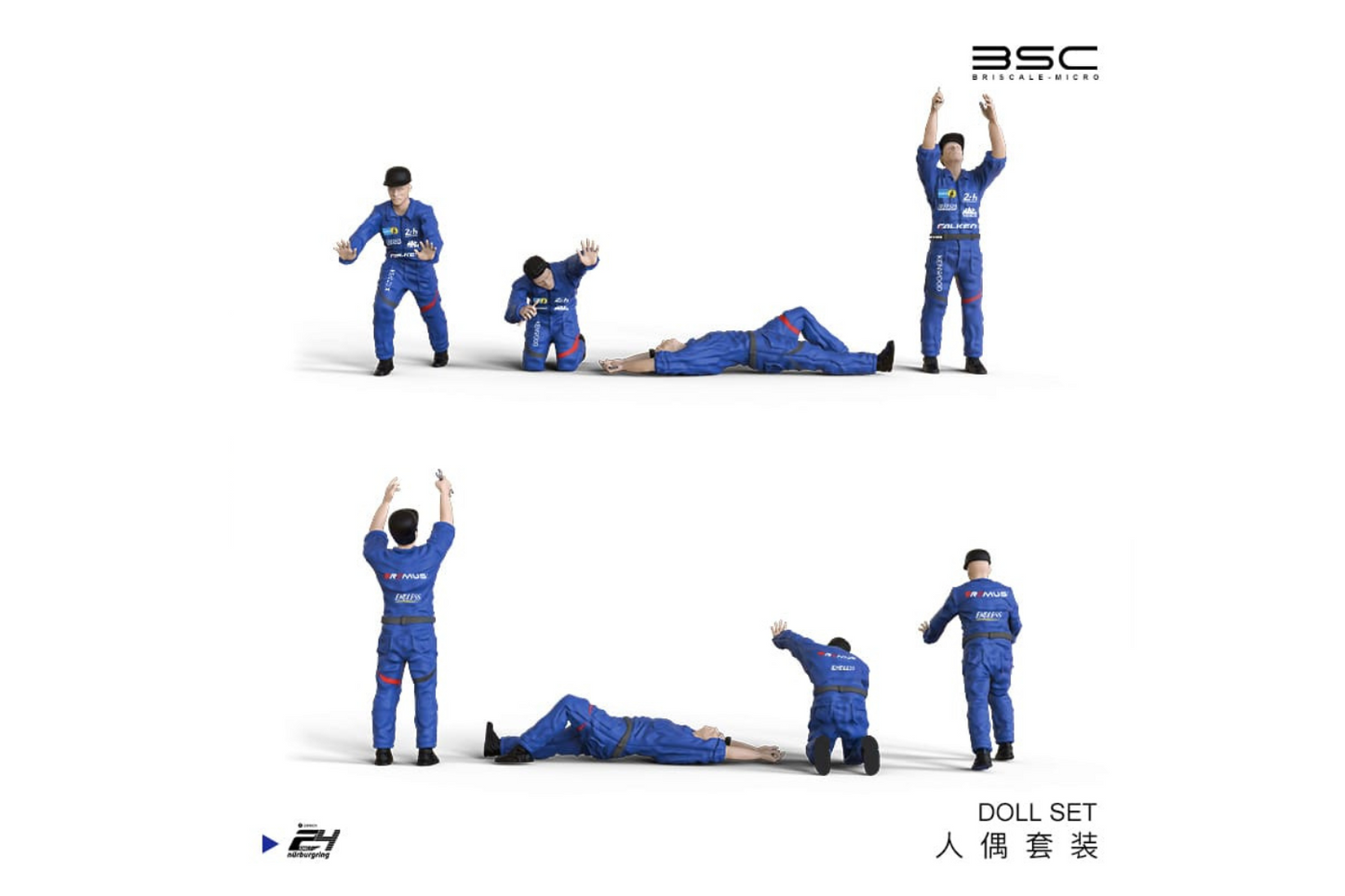 BSC 1/64 Subaru WRX STI - Jeep Wrangler - Trailer & Repairmen Set in Subaru Event Livery