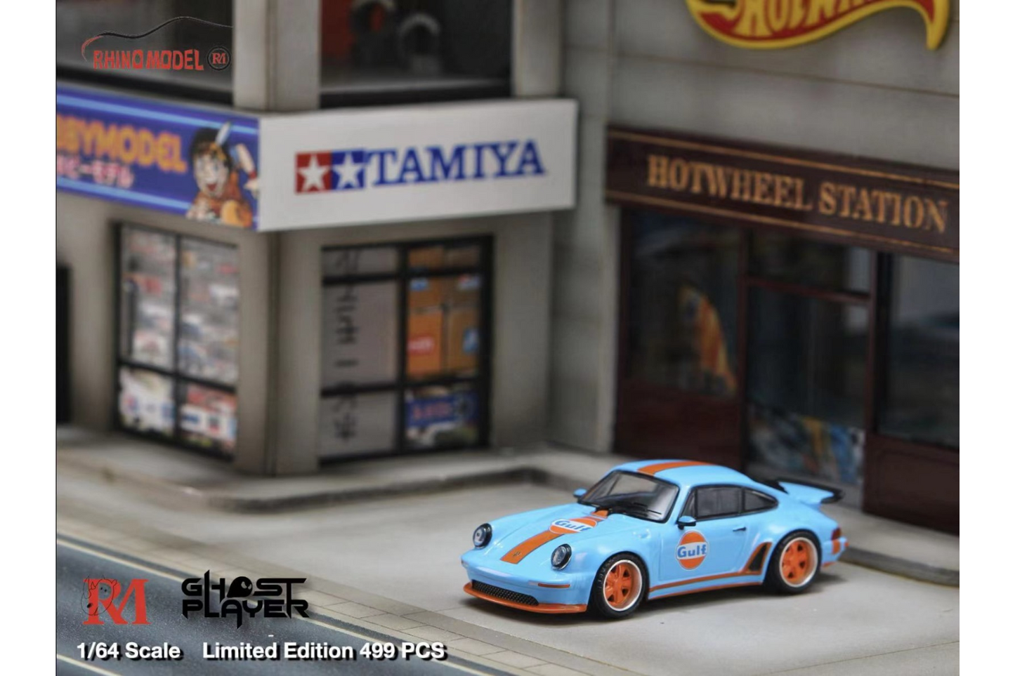 Rhino Model x Ghost Player 1/64 Singer Turbo Study (930) in Gulf Livery