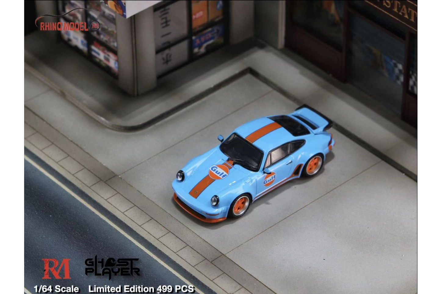 Rhino Model x Ghost Player 1/64 Singer Turbo Study (930) in Gulf Livery