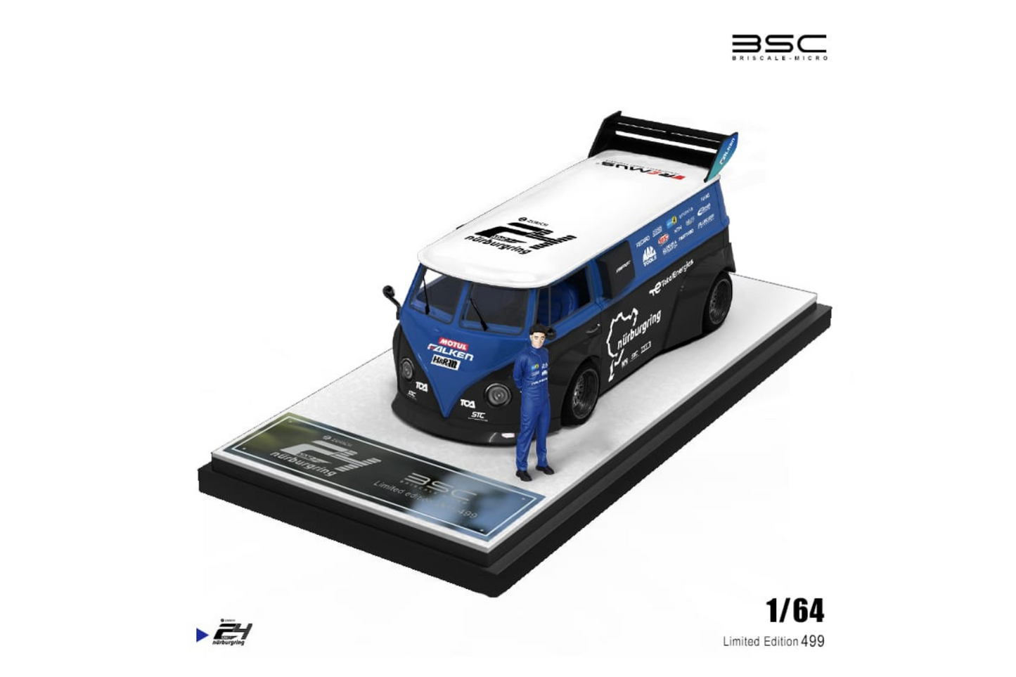 BSC 1/64 Subaru WRX STI - VW T1 Modified - Trailer & Repairmen Set in Subaru Event Livery