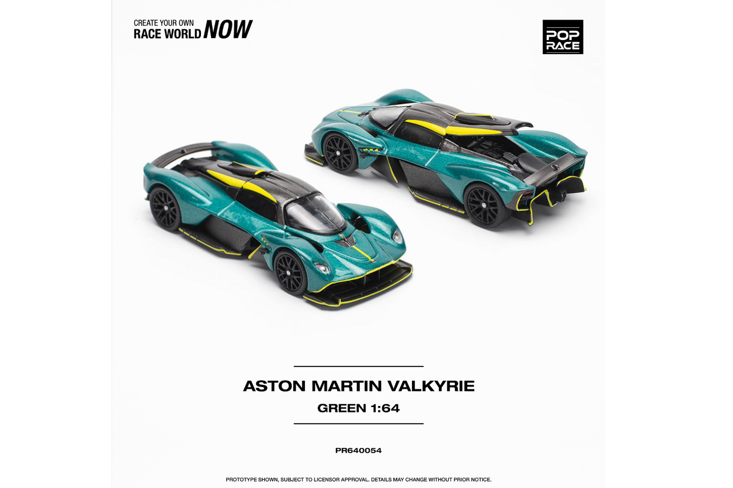 Pop Race 1/64 Aston Martin Valkyrie in Green