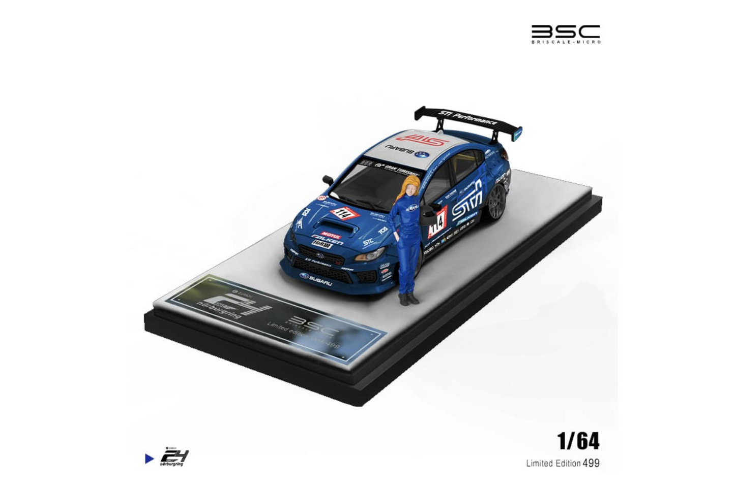 BSC 1/64 Subaru WRX STI - Jeep Wrangler - Trailer & Repairmen Set in Subaru Event Livery