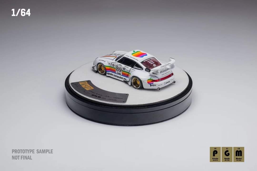 PGM 1:64 Porsche 911 RWB 993 in Apple Livery on Luxury Base