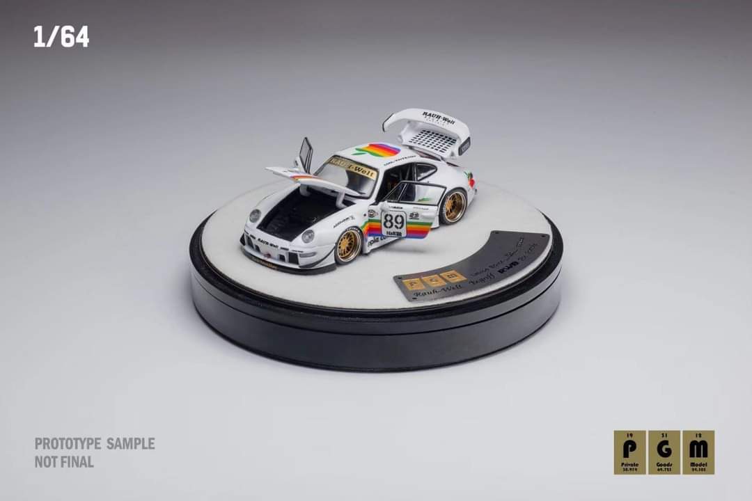 PGM 1:64 Porsche 911 RWB 993 in Apple Livery on Luxury Base