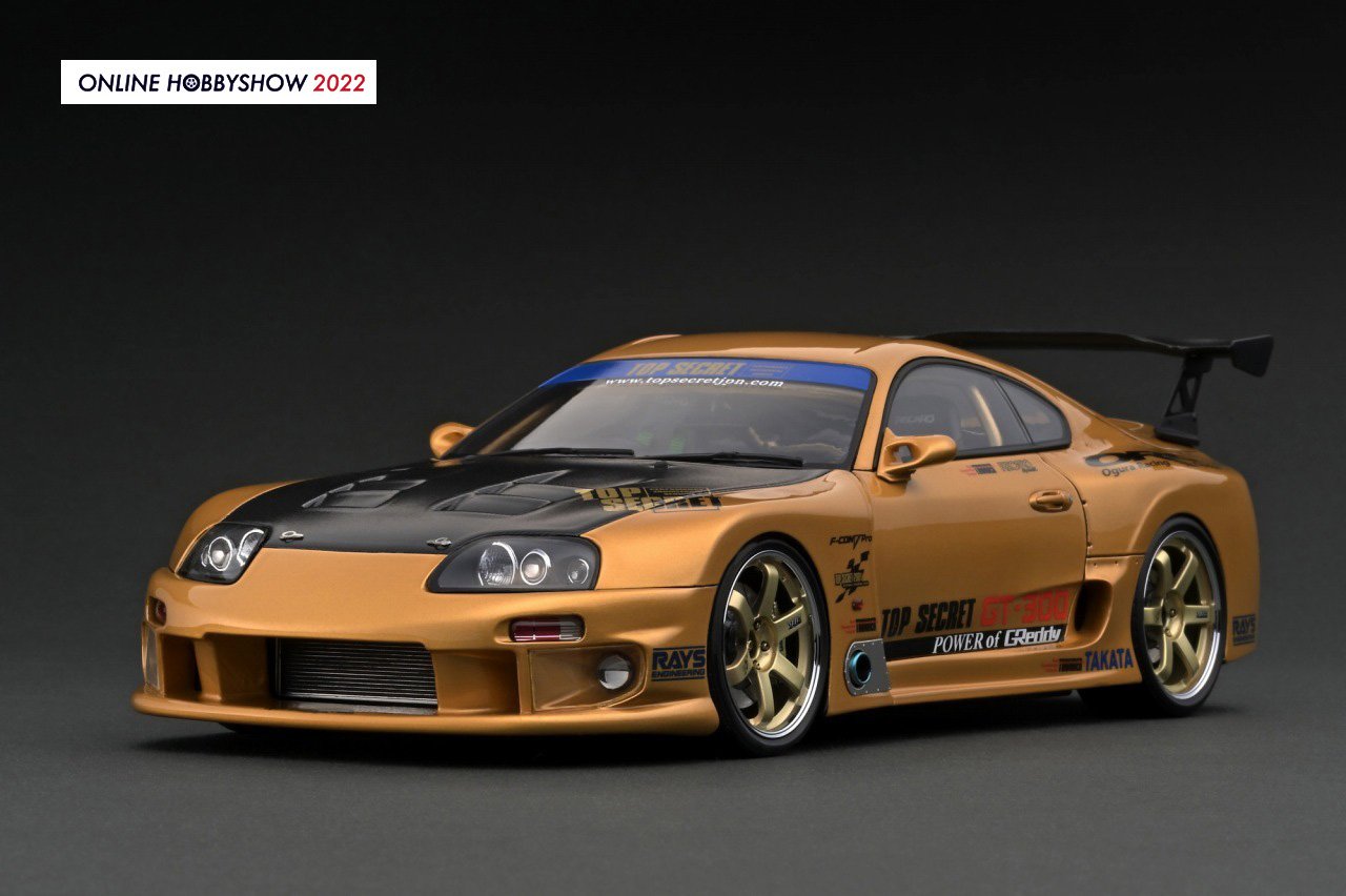 Ignition Model 1/18 Toyota Supra (JZA80) Top Secret TRD GT300 Widebody in  Gold