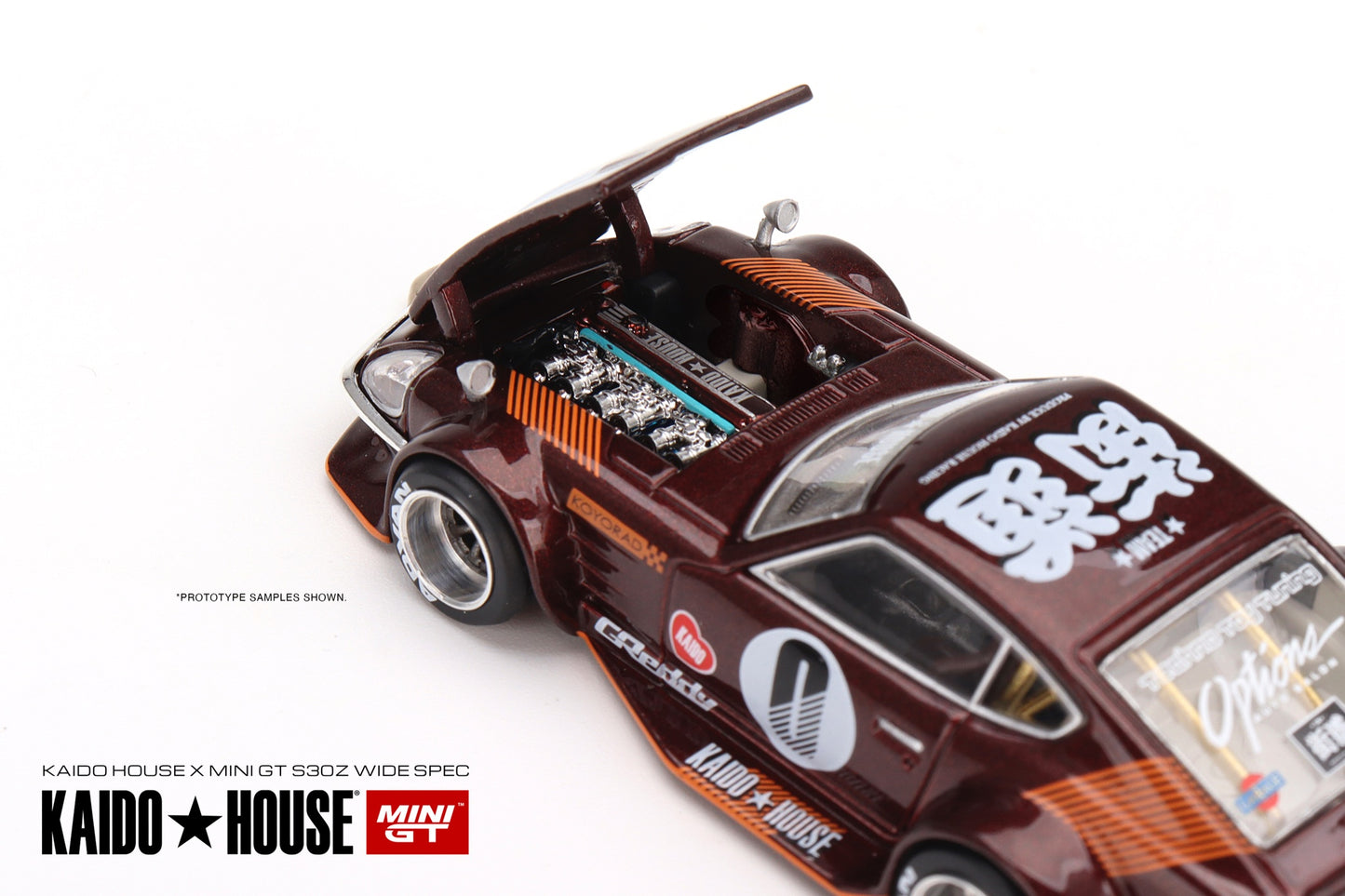 Mini GT x Kaido House Datsun S30Z Widespec in Dark Cherry Red