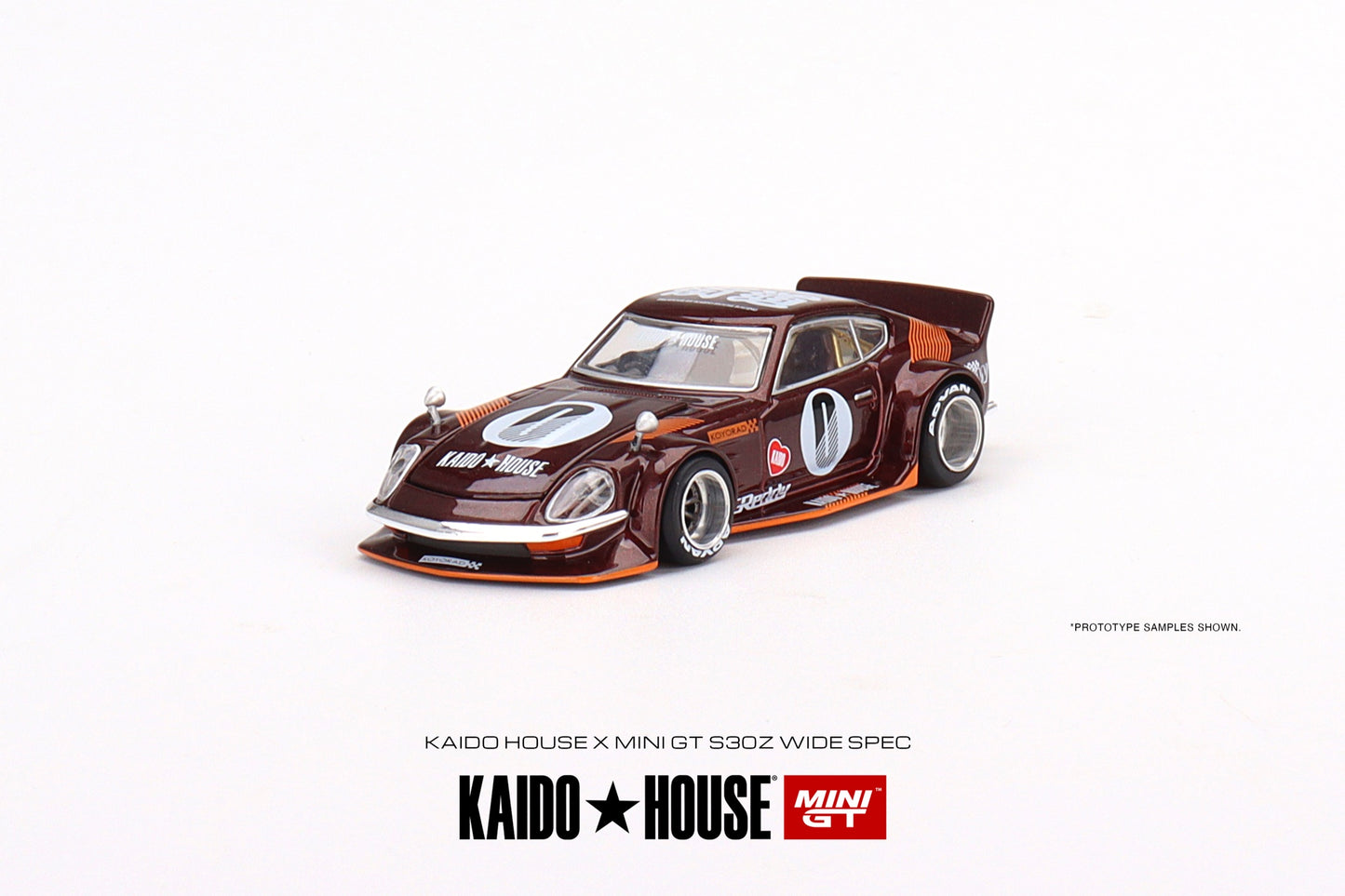 Mini GT x Kaido House Datsun S30Z Widespec in Dark Cherry Red