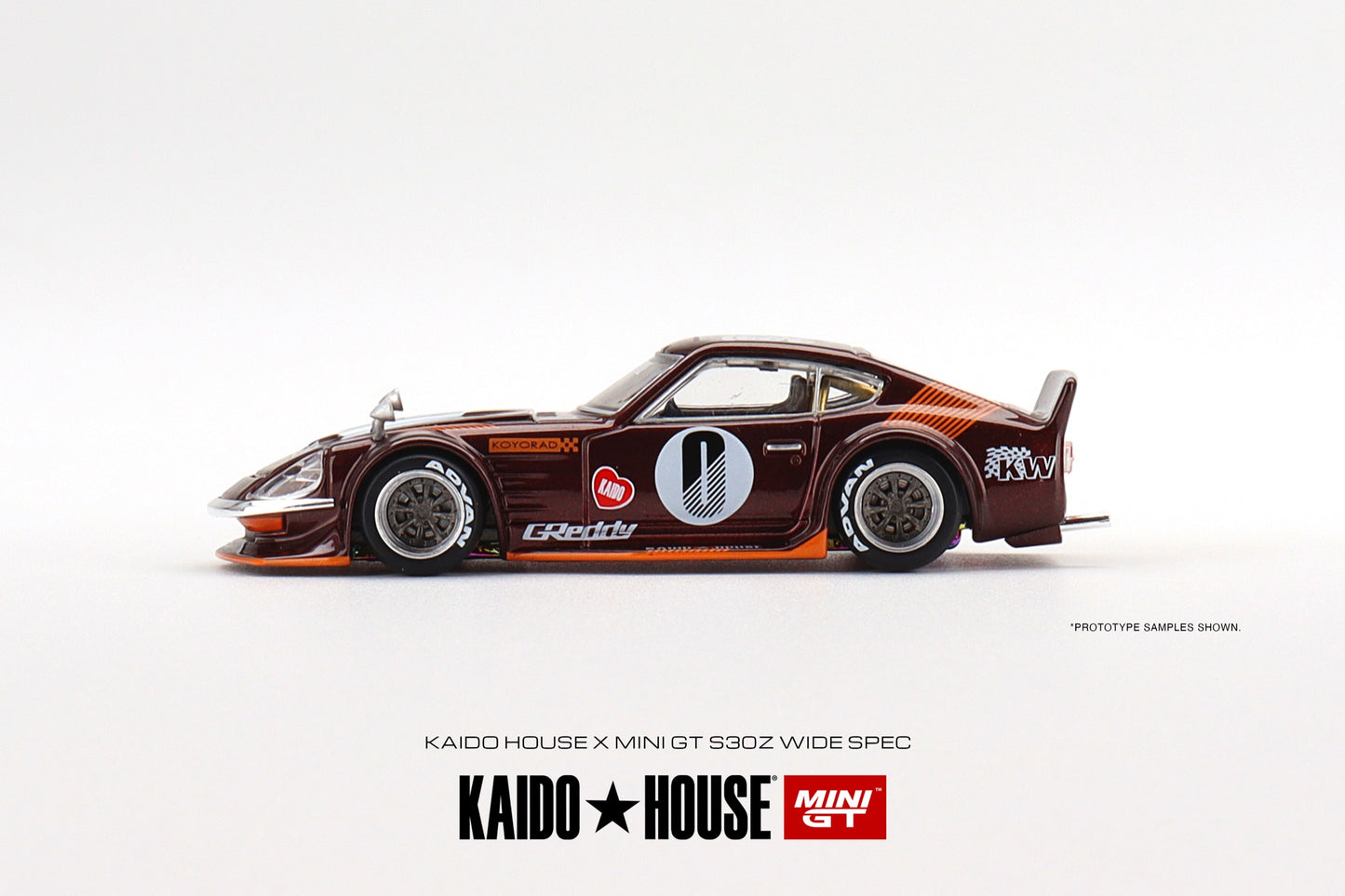 Mini GT x Kaido House Datsun S30Z Widespec in Dark Cherry Red