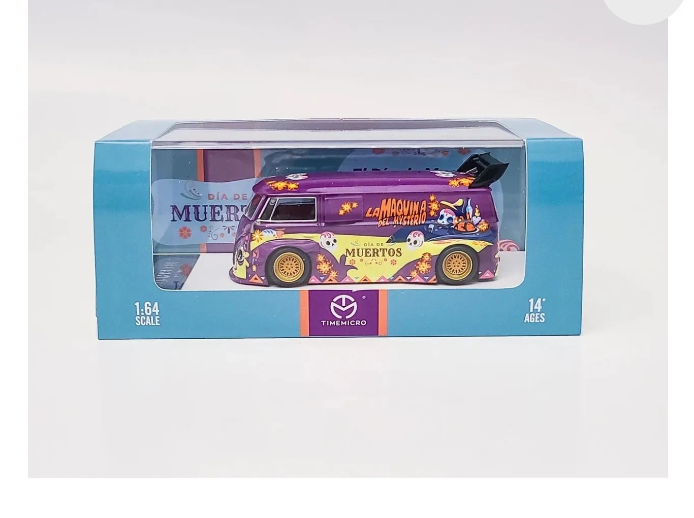 Time Micro 1/64 Volkswagen T1 Bus in Purple "El Dia De Muertos"