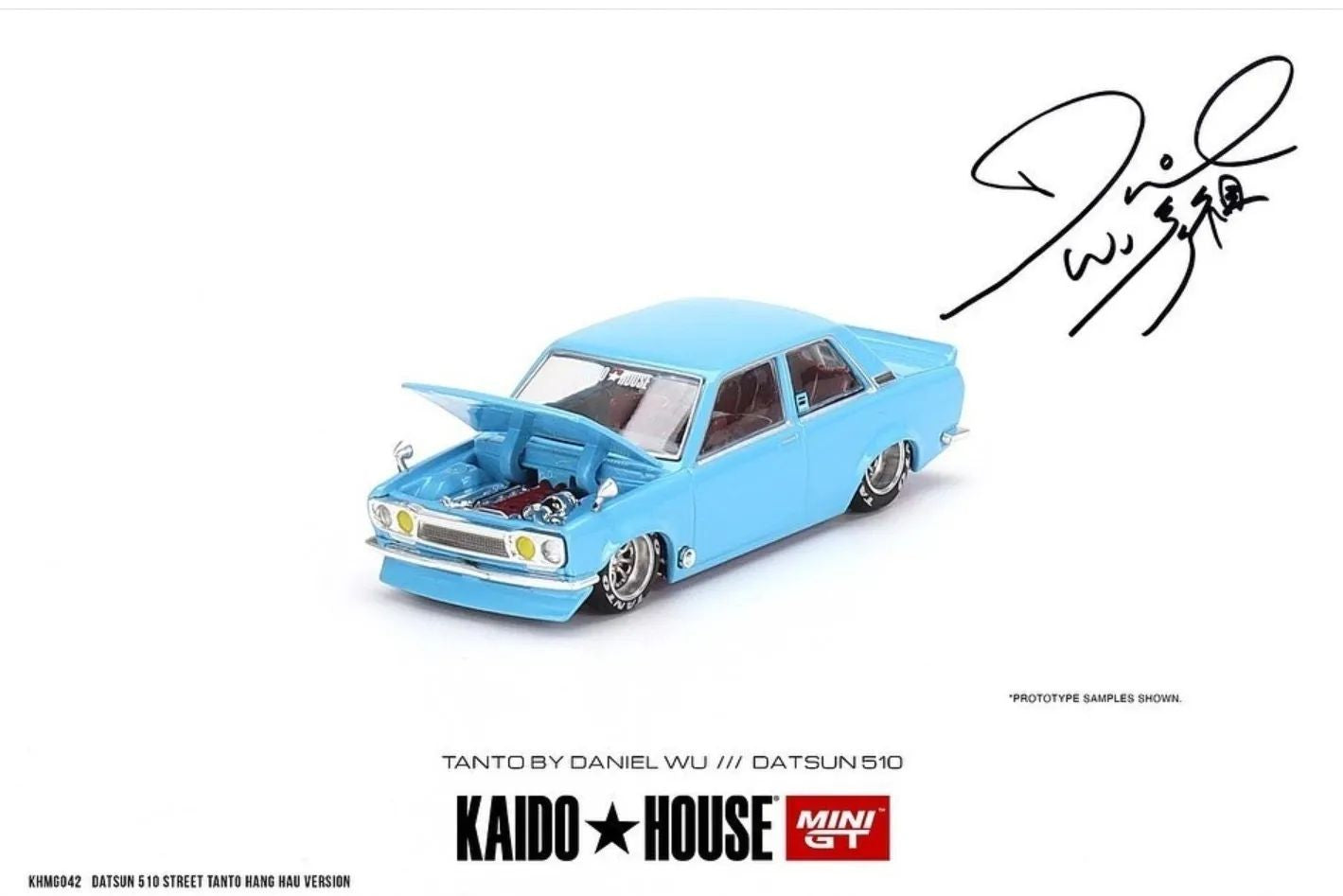 Mini GT x Kaido House x Daniel Wu Datsun 510 Street Tanto V2 “Hang Hau Blue”