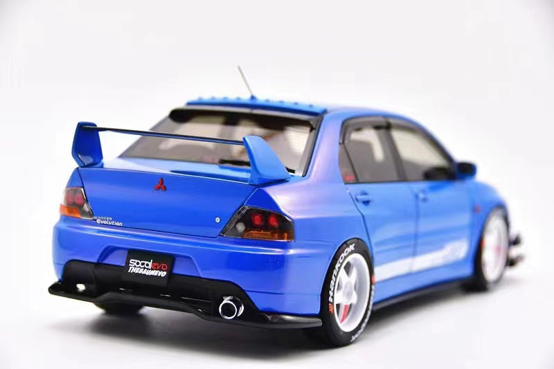 Super A 1/18 Mitsubishi Lancer Evolution IX in Blue - Japan Exclusive