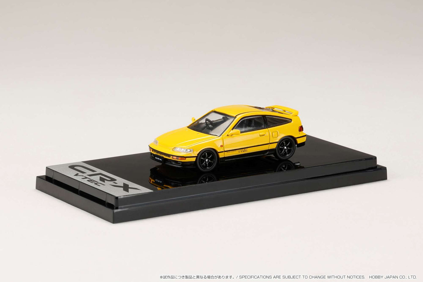 Hobby Japan 1/64 Honda CR-X SiR (EF8) JDM Customized in Yellow