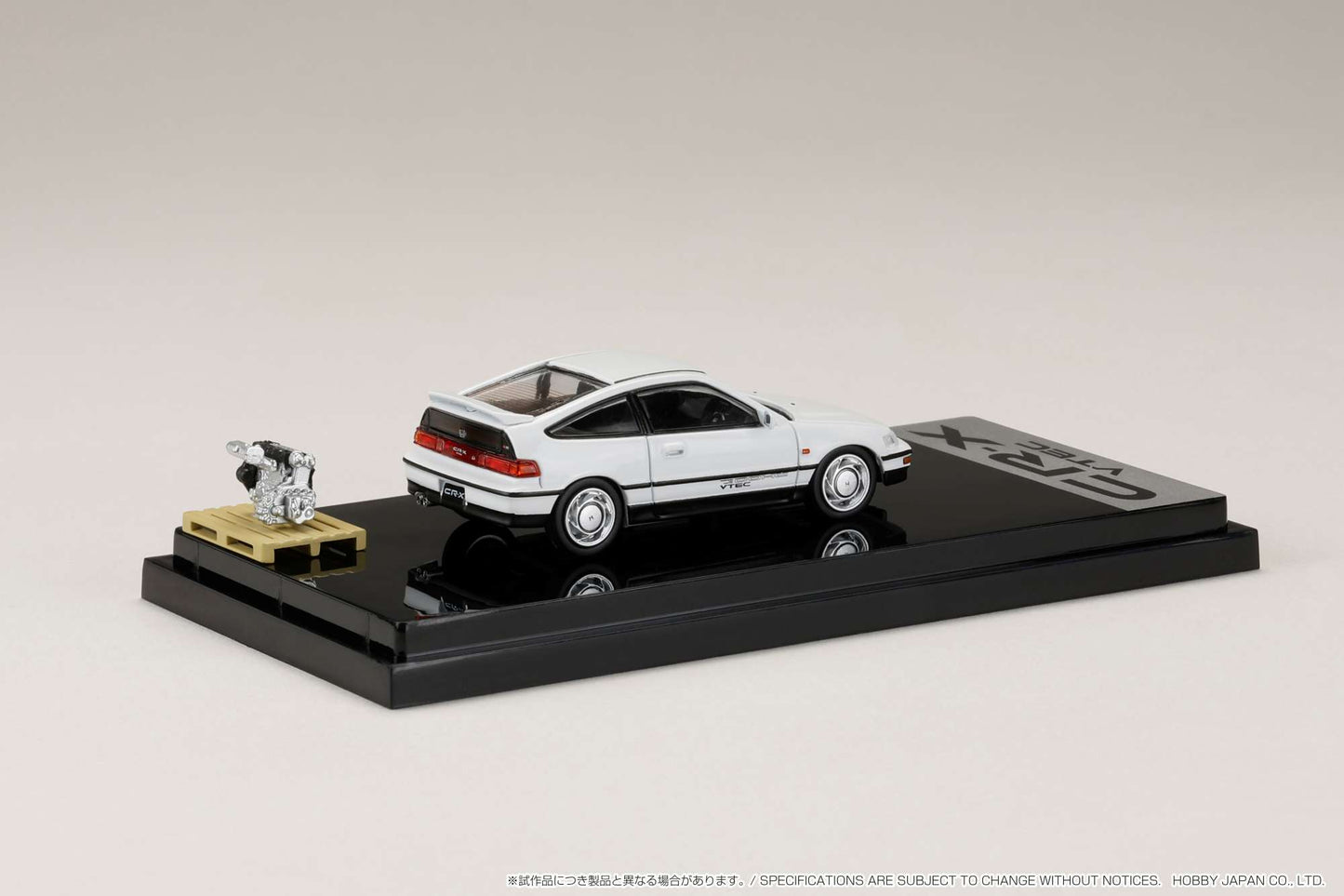 Hobby Japan 1/64 Honda CR-X SiR (EF8) 1989 with Engine Display Model in White