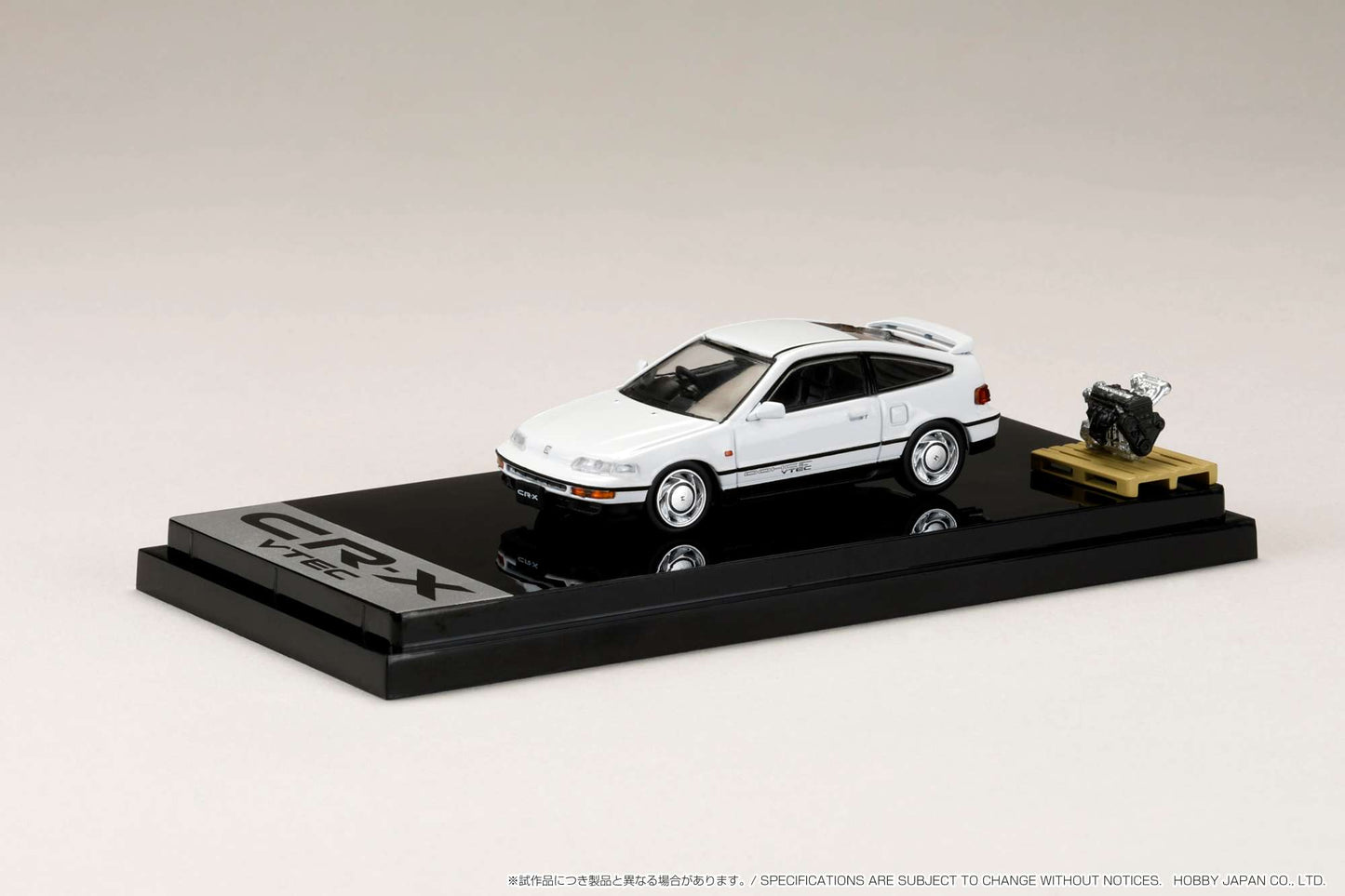 Hobby Japan 1/64 Honda CR-X SiR (EF8) 1989 with Engine Display Model in White