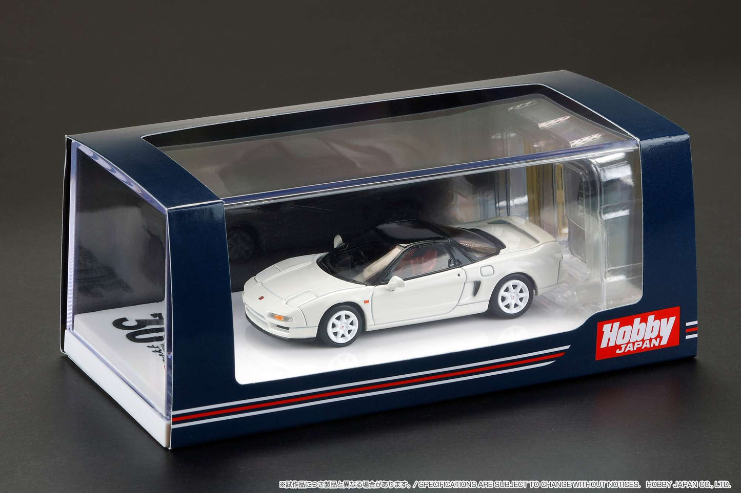 Hobby Japan 1/64 Honda NSX (NA1) Type R 1994 30th Anniversary with Engine Display Model in Championship White