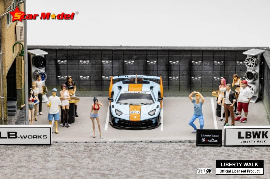 Star Model 1/64 LBWK LB-Silhouette WORKS Lamborghini Aventador GT Evo LP700-4 in Gulf Livery