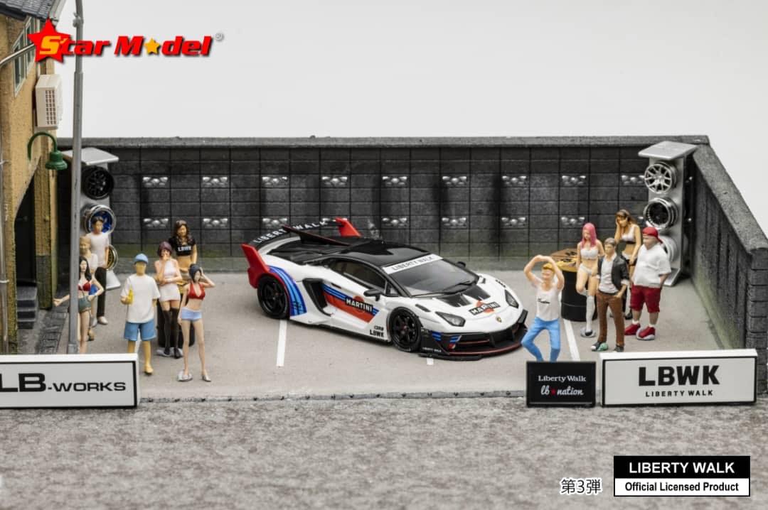 Star Model 1/64 LBWK LB-Silhouette WORKS Lamborghini Aventador GT Evo LP700-4 in Martini Livery