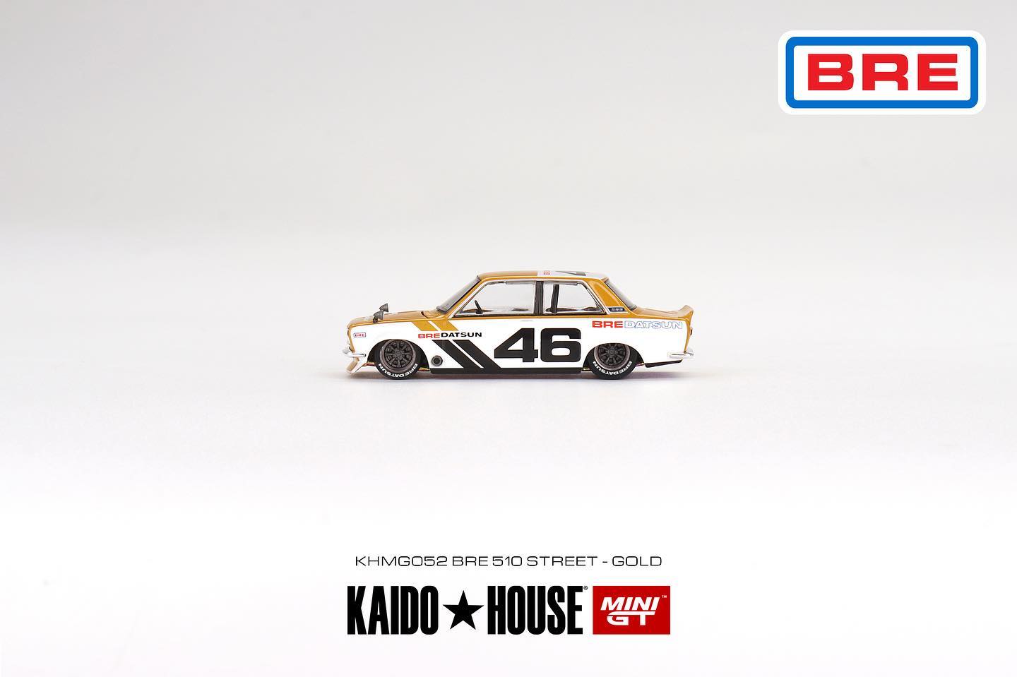 Mini GT x Kaido House Datsun 510 Pro Street BRE510 in Gold