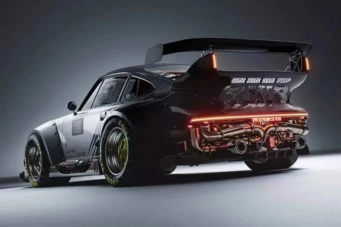 DCM 1/64 Porsche 911 RWB964 in Matte Gray and Carbon