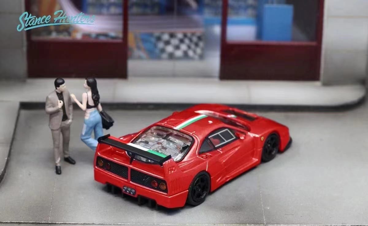 Stance Hunters 1/64 Ferrari F40LM in Red with Italian Stripe