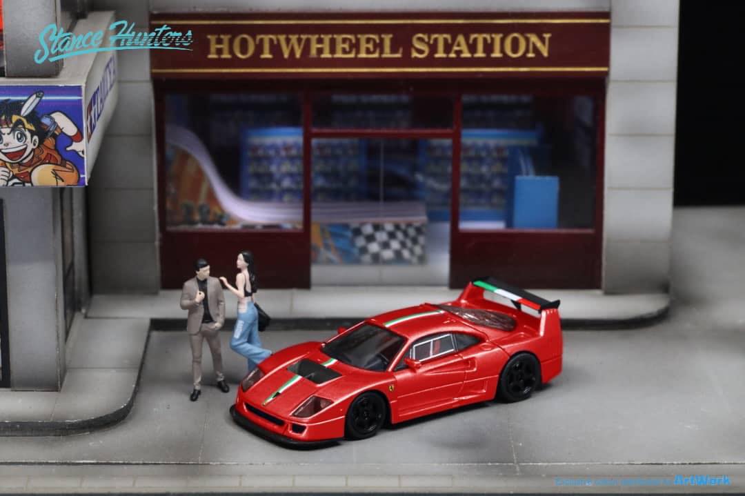 Stance Hunters 1/64 Ferrari F40LM in Red with Italian Stripe