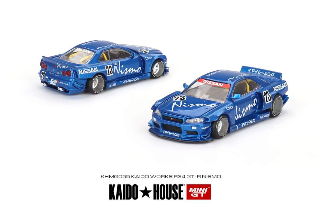 Mini GT x Kaido House Nissan Skyline GT-R (R34) Nismo in Blue KHMG055