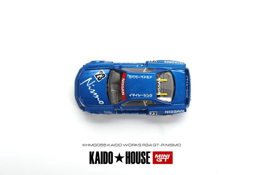 Mini GT x Kaido House Nissan Skyline GT-R (R34) Nismo in Blue KHMG055