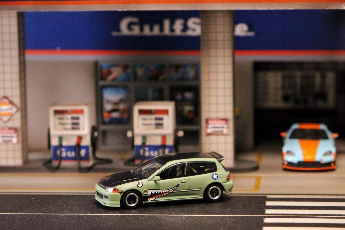 Street Weapon 1/64 Honda Civic EG6 in Matte Green "Shark Mouth"