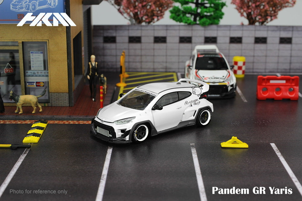 HKM Model 1/64 Rocket Bunny Toyota GR Yaris Pandem Wide Body in Pearl White