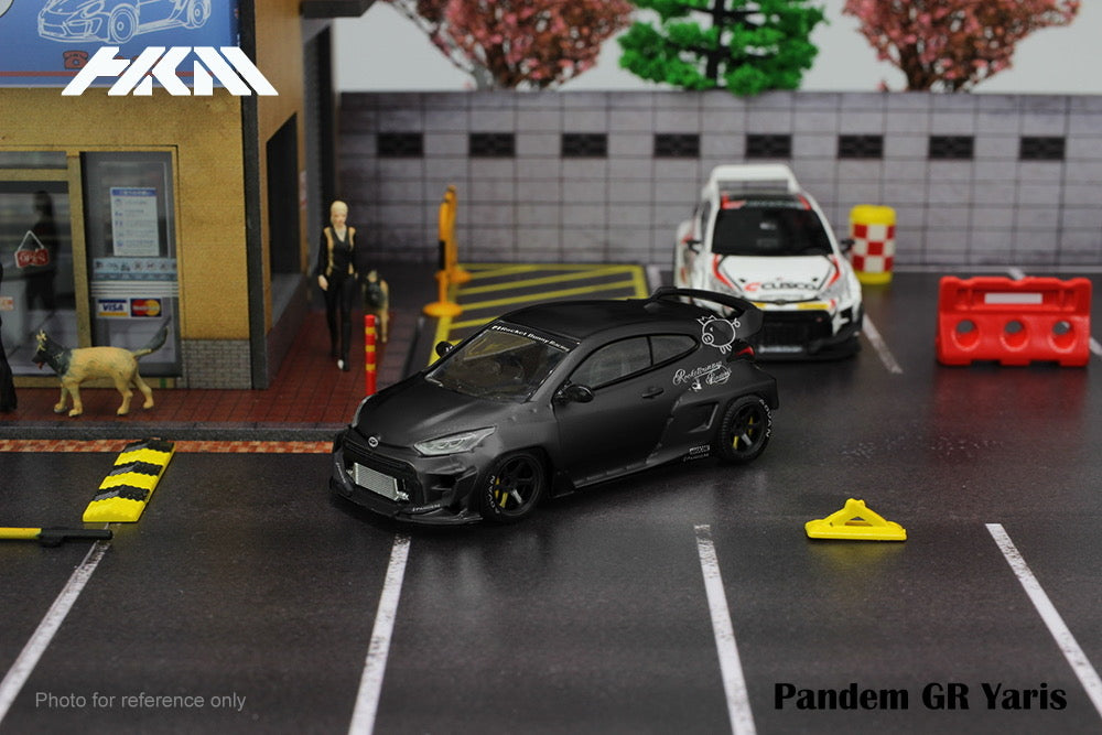 HKM Model 1/64 Rocket Bunny Toyota GR Yaris Pandem Wide Body in Matte Black