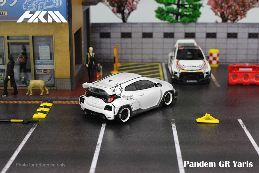 HKM Model 1/64 Rocket Bunny Toyota GR Yaris Pandem Wide Body in Pearl White