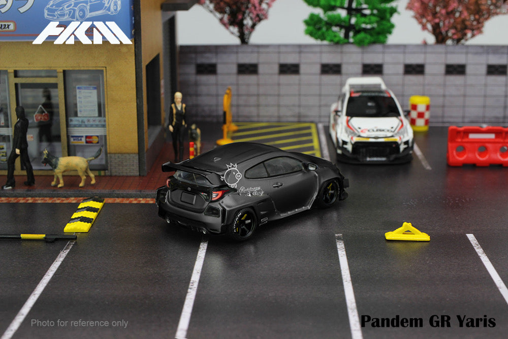 HKM Model 1/64 Rocket Bunny Toyota GR Yaris Pandem Wide Body in Matte Black