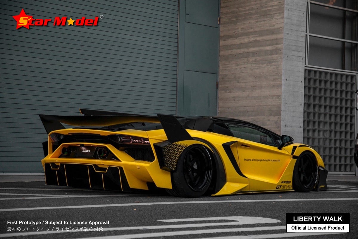 Star Model 1/64 LBWK LB-Silhouette WORKS Lamborghini Aventador GT Evo LP700-4 in Yellow