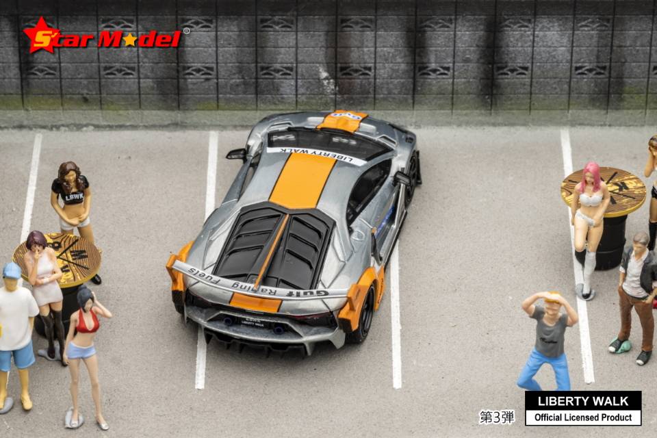 Star Model 1/64 LBWK LB-Silhouette WORKS Lamborghini Aventador GT Evo LP700-4 in Raw Gulf Livery