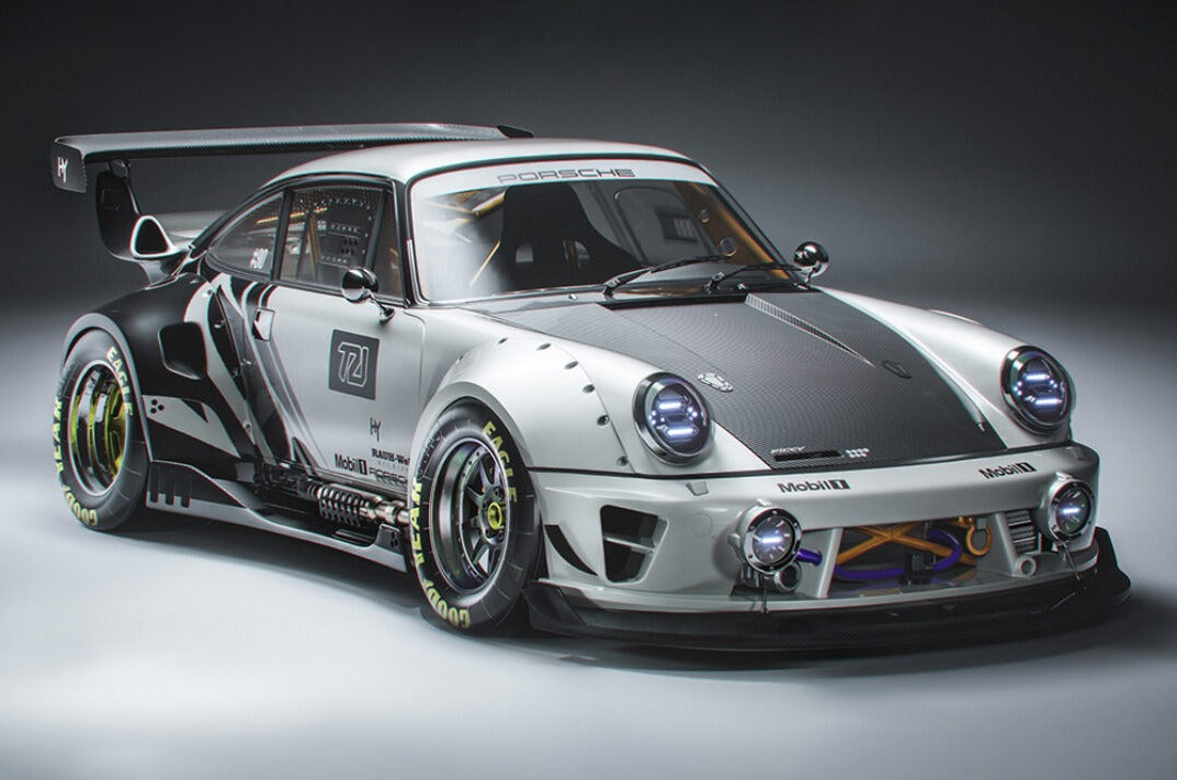 DCM 1/64 Porsche 911 RWB964 in Matte Gray and Carbon