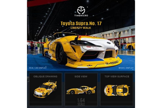 Time Micro 1/64 Toyota Supra No.17 Yellow Liberty Walk - Bangkok Auto Salon