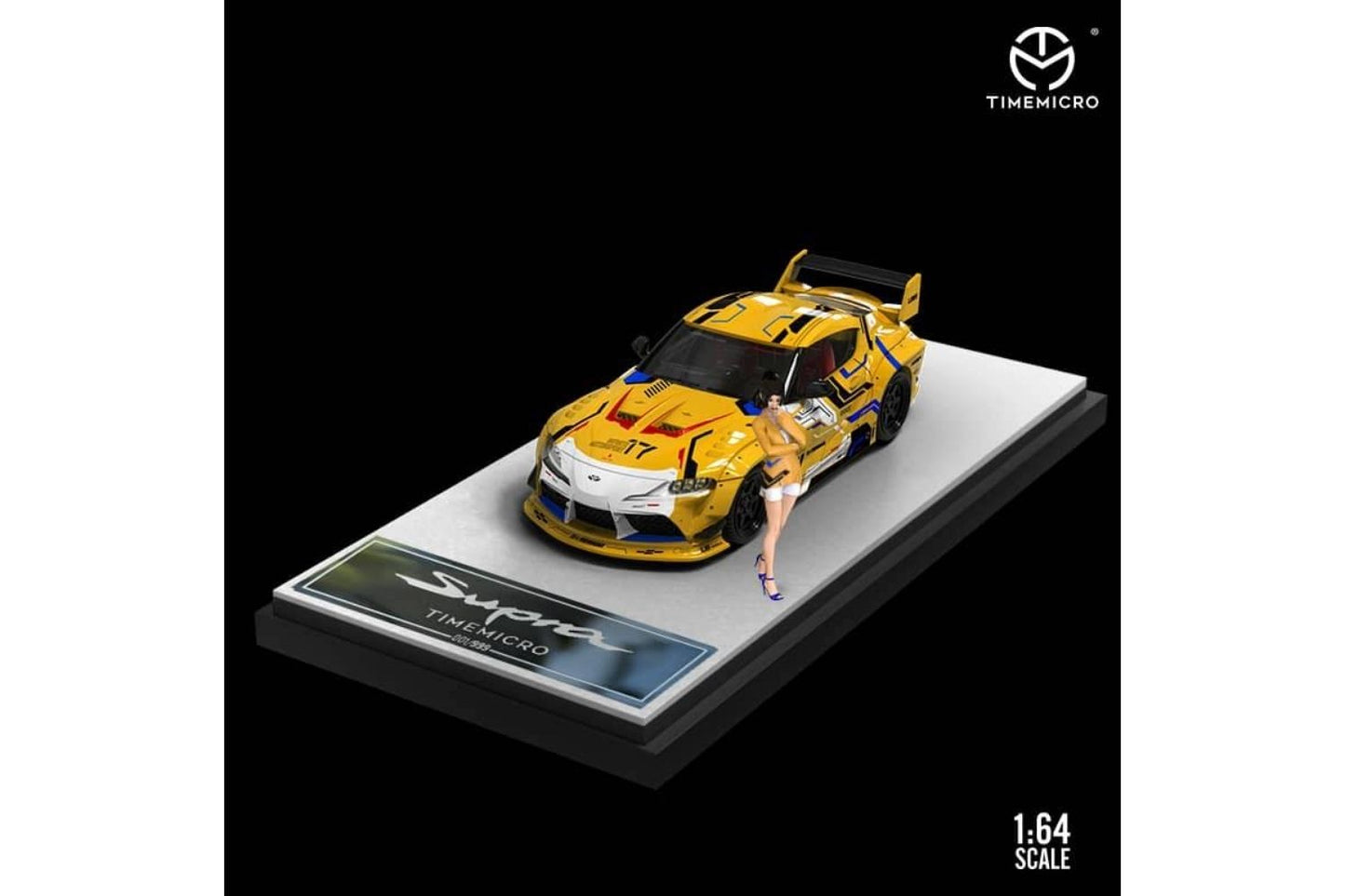 Time Micro 1/64 Toyota Supra No.17 Yellow Liberty Walk - Bangkok Auto Salon