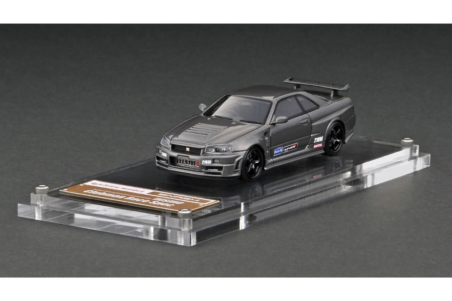 Ignition Model 1/64 Nismo Nissan Skyline GT-R (R34) Omoro Factory CRS in Dark Gray Metallic