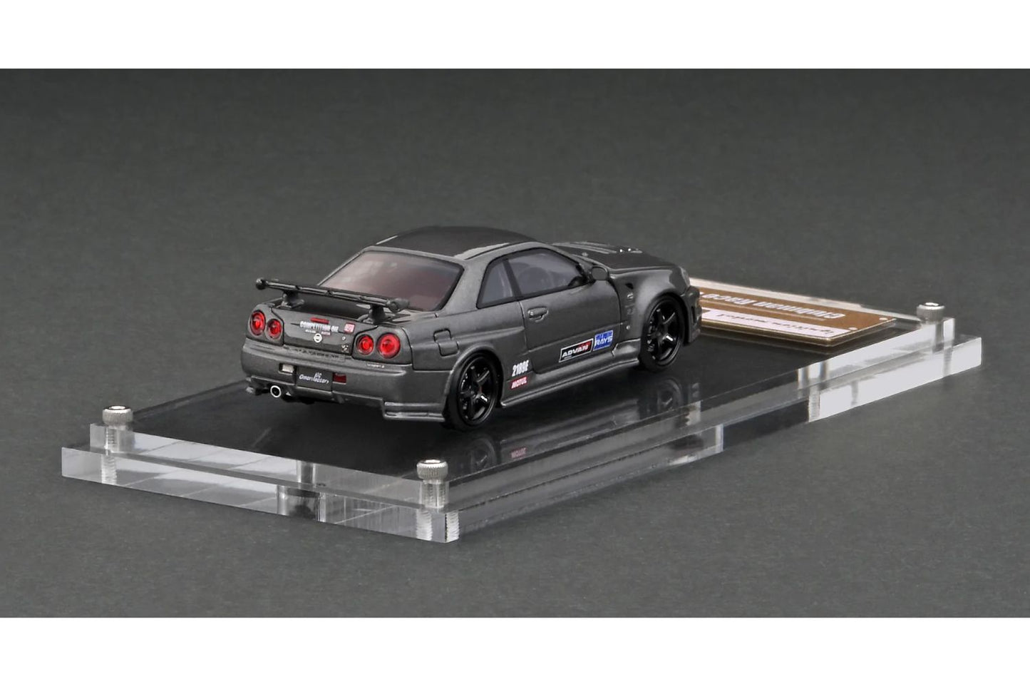 Ignition Model 1/64 Nismo Nissan Skyline GT-R (R34) Omoro Factory CRS in Dark Gray Metallic