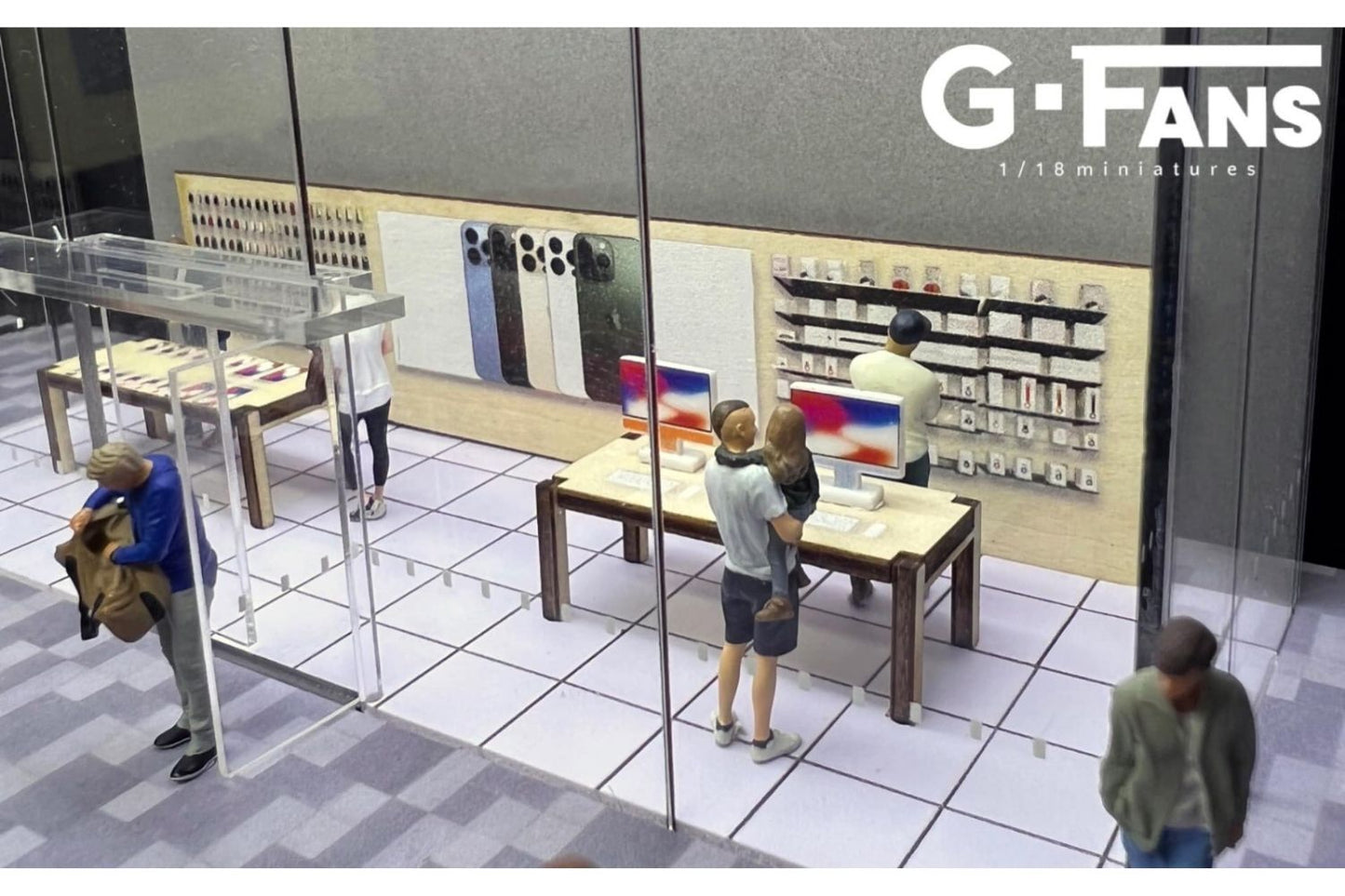 G-Fans 1/64 Scale Illuminated Apple Store Diorama Model
