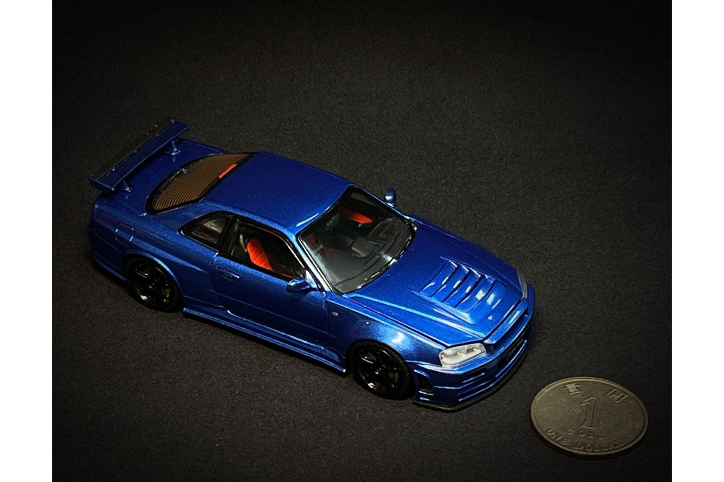 PGM x One Model 1:43 Nissan Skyline GT-R (R34) Z-Tune in Metallic Blue Ordinary Version