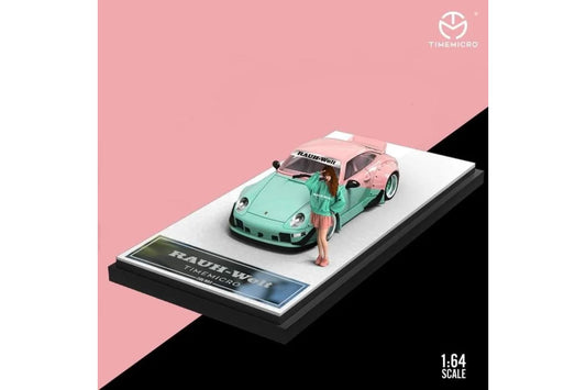 Time Micro 1/64 Porsche 911 RWB993 in Tiffany Blue/Pink