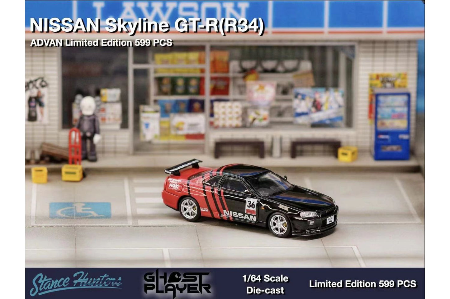Stance Hunters x Ghost Player 1/64 Nissan Skyline GT-R (R34) Advan