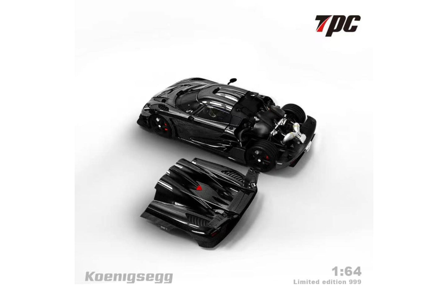TPC 1/64 Koenigsegg ONE1 in Full Carbon Black