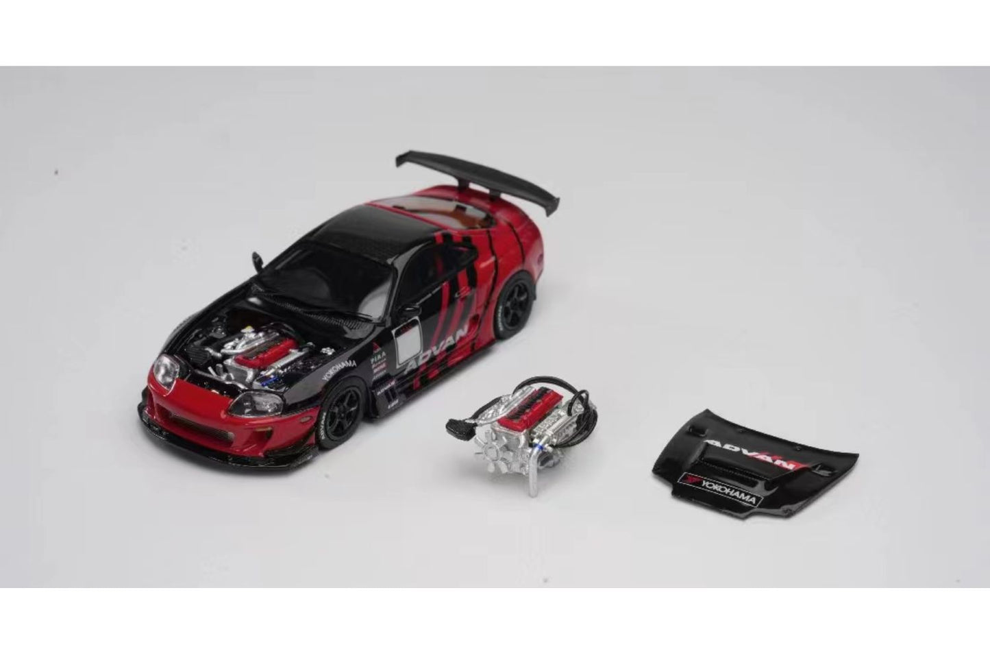 YM Model 1/64 Toyota Supra JZA80 Modified Version "RIDOX MAX ORIDO Aero" in AVAN Livery