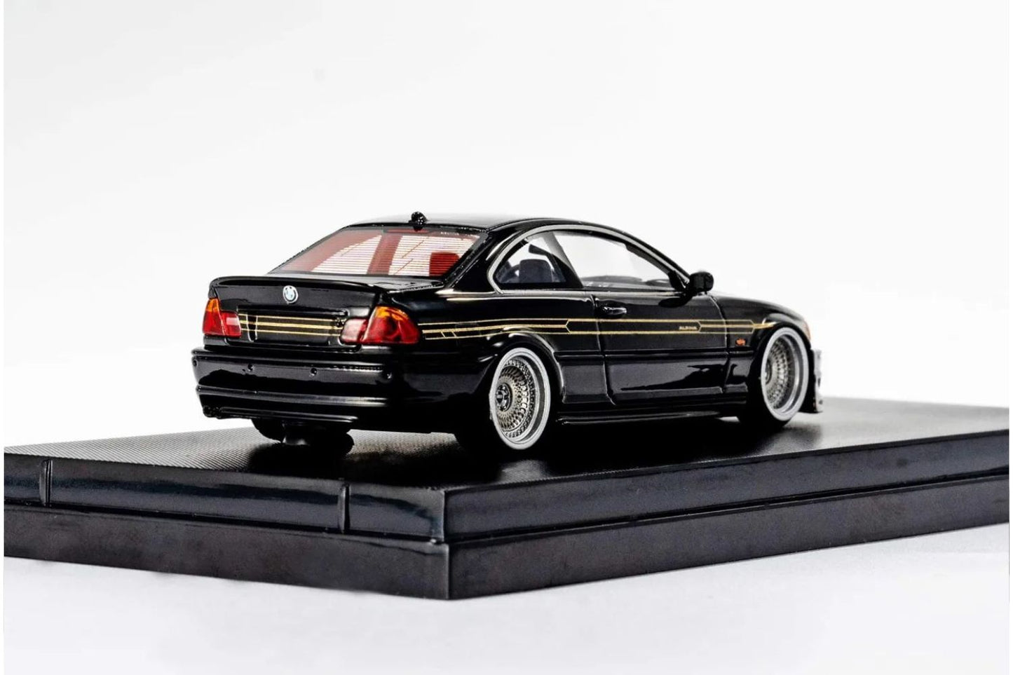 YM Model x Songs 1/64 BMW Alpina B3 (E46) in Black Piano/Gold