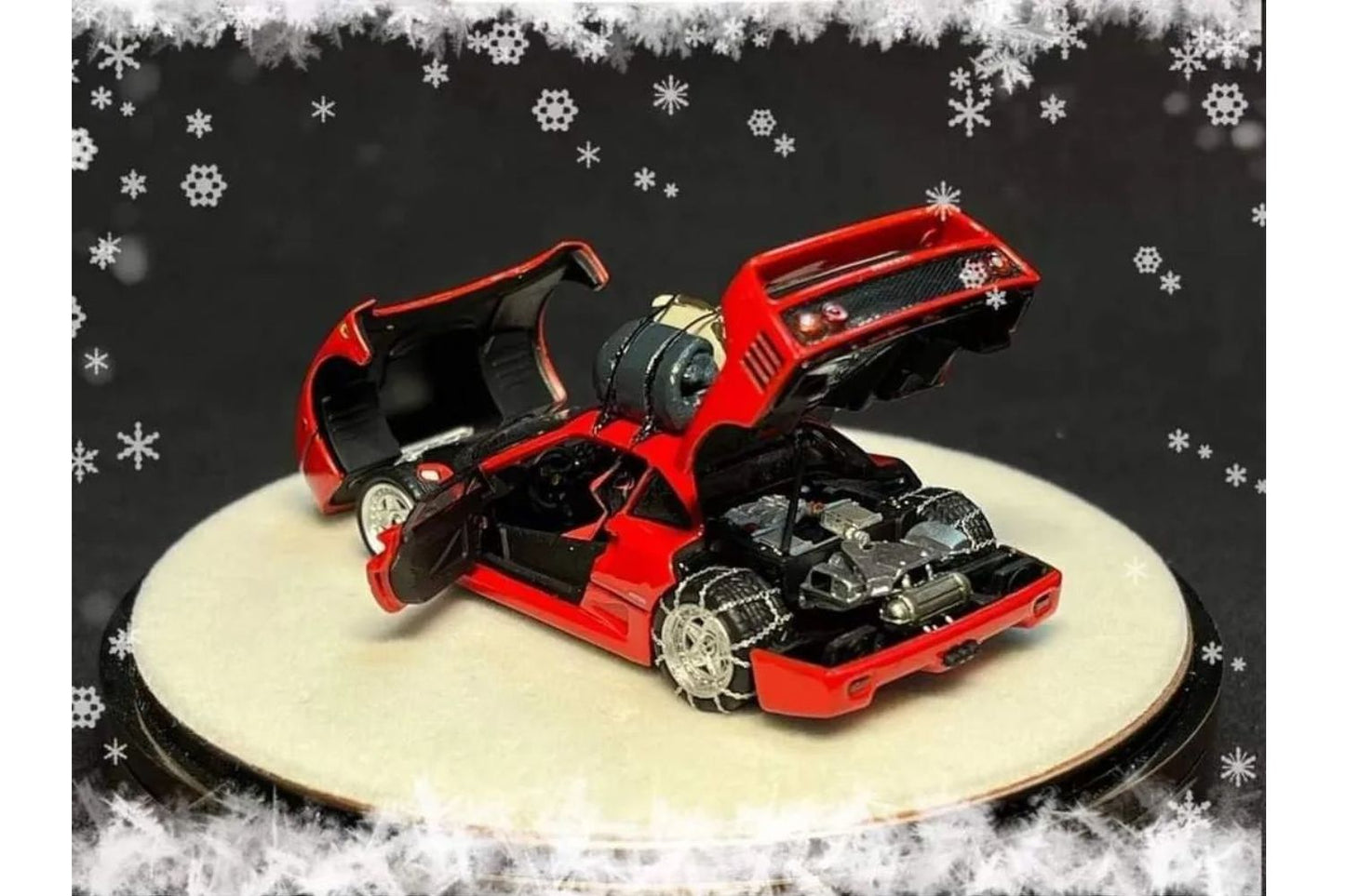 PGM 1/64 Ferrari F40 Snow Drifter in Red on Luxury Base