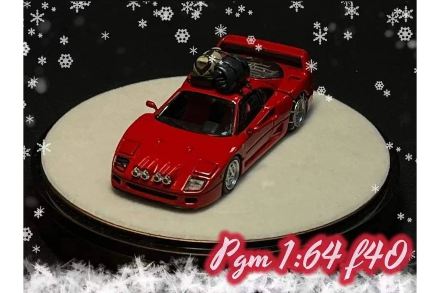 PGM 1/64 Ferrari F40 Snow Drifter in Red on Luxury Base